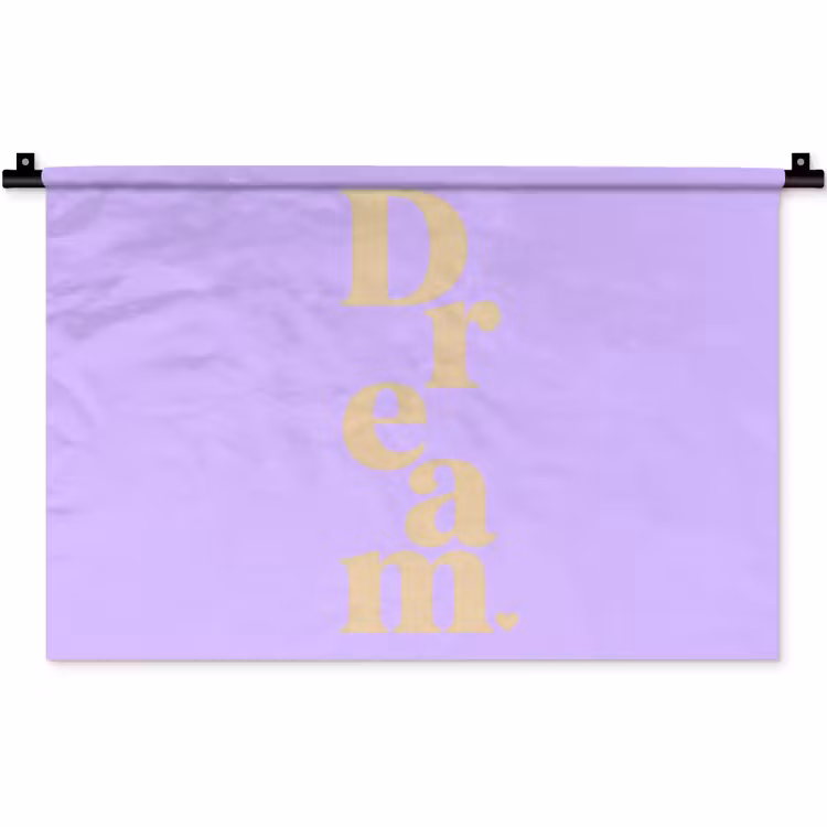 Dream - Paars - Typografisch Wandkleed katoen klein -zz3d