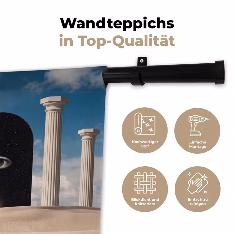 Wandteppich - Traum – Wüste – Auge - Droom - Woestijn - Oog Wandkleed katoen klein