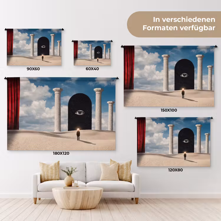 Wandteppich - Traum – Wüste – Auge - Droom - Woestijn - Oog Wandkleed katoen klein