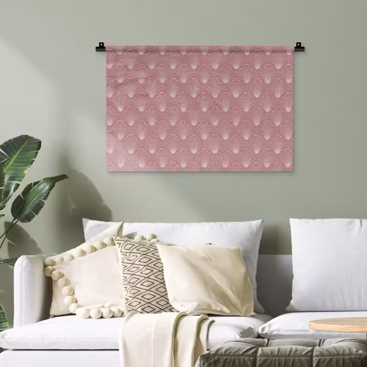 Trendy - Patroon - Roze Wandkleed katoen klein 269 -sfeer7