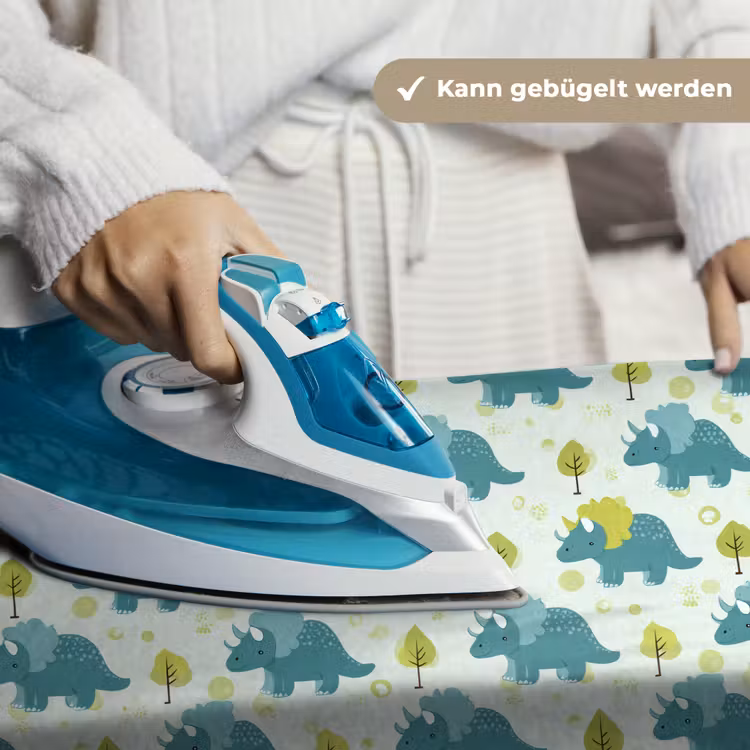 Triceratop - Blauw - Stippen - Boompjes Wandkleed katoen klein -tsfeer9_DE