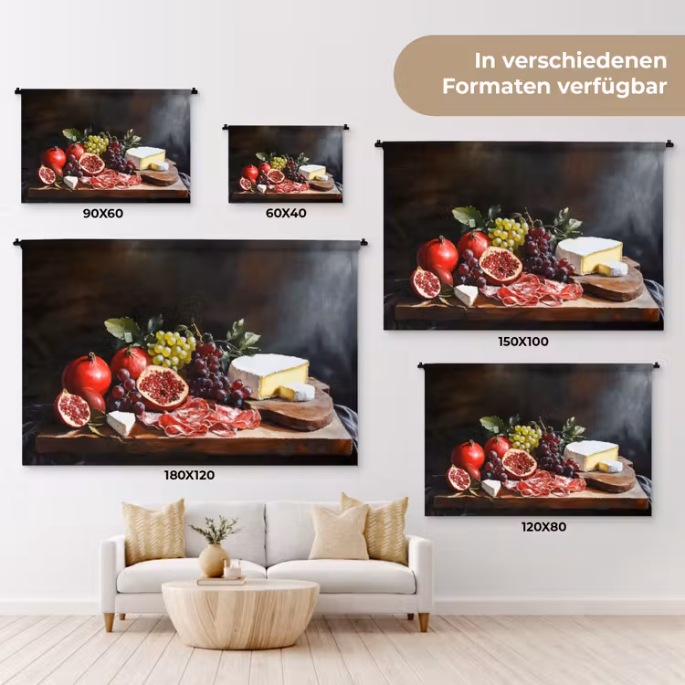 Borrelplank - Stilleven - Vintage Wandkleed katoen klein -tsfeer8_DE