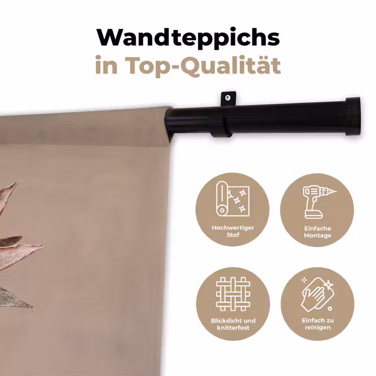 Droogbloem - Protea - Vintage - Beige - Rustiek Wandkleed katoen klein -tsfeer2_DE