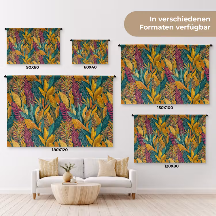 Tropische - Botanisch - Patroon - Kleurrijk - Exotisch Wandkleed katoen klein 269 -tsfeer8_DE