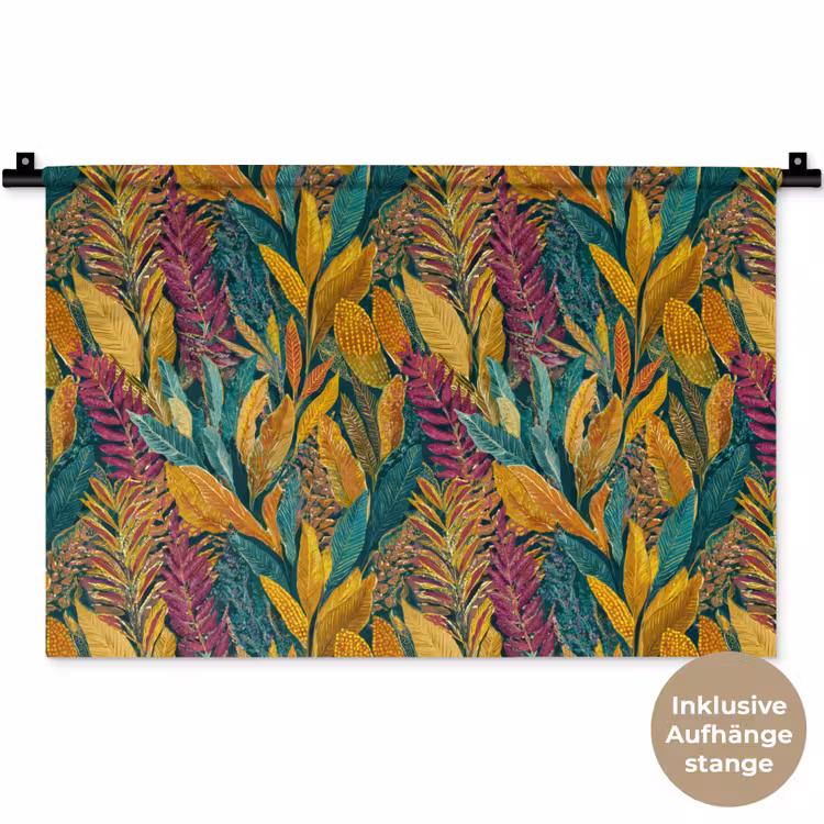 Tropische - Botanisch - Patroon - Kleurrijk - Exotisch Wandkleed katoen klein 269 -t3d_DE