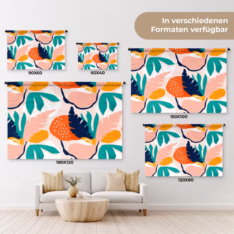 Tropisch - Jungle - Abstract - Kleurrijk Wandkleed katoen klein 269 -tsfeer8_DE