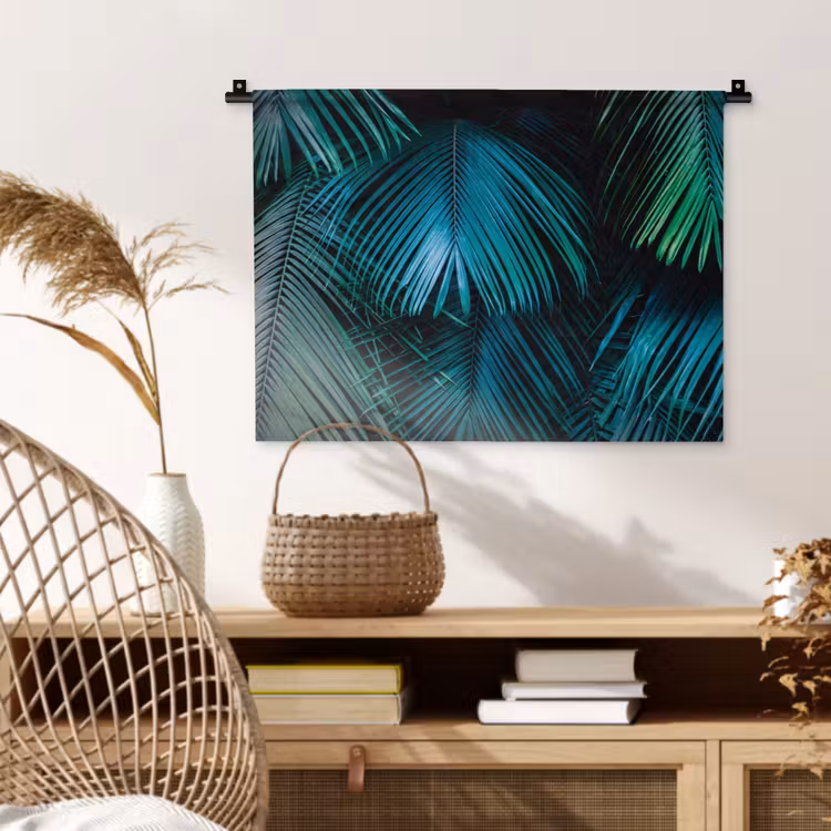 Tropical - Jungle - Bladeren - Groen Wandkleed katoen klein -sfeer5