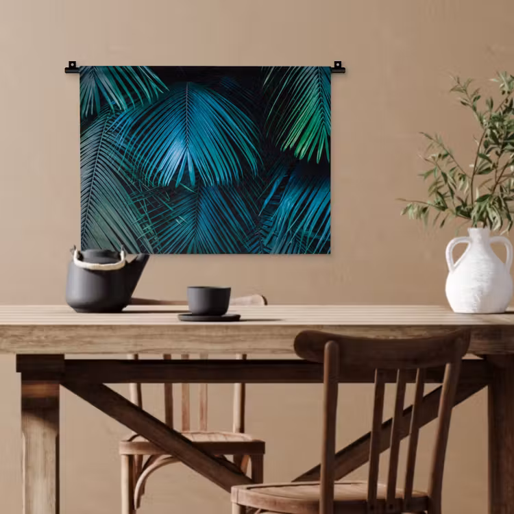 Tropical - Jungle - Bladeren - Groen Wandkleed katoen klein -sfeer6