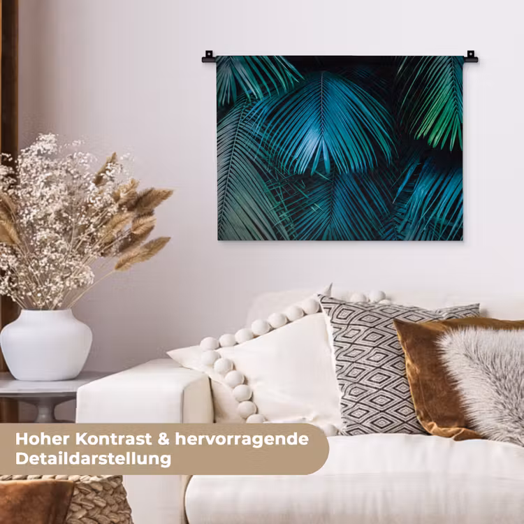Tropical - Jungle - Bladeren - Groen Wandkleed katoen klein -tsfeer1_DE