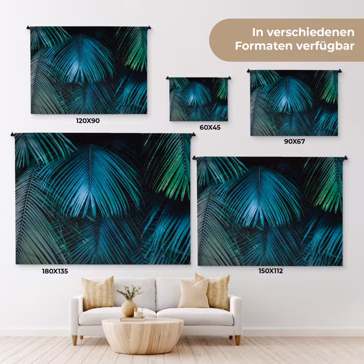 Tropical - Jungle - Bladeren - Groen Wandkleed katoen klein -tsfeer8_DE