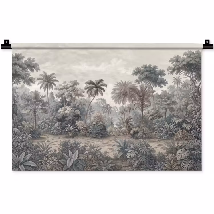 Tropisch - Landschap - Illustratie Wandkleed katoen klein -zz3d