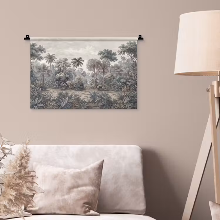 Tropisch - Landschap - Illustratie Wandkleed katoen klein -sfeer4