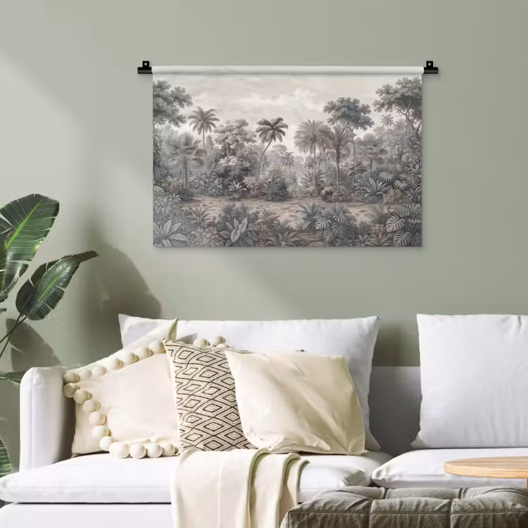 Tropisch - Landschap - Illustratie Wandkleed katoen klein -sfeer7