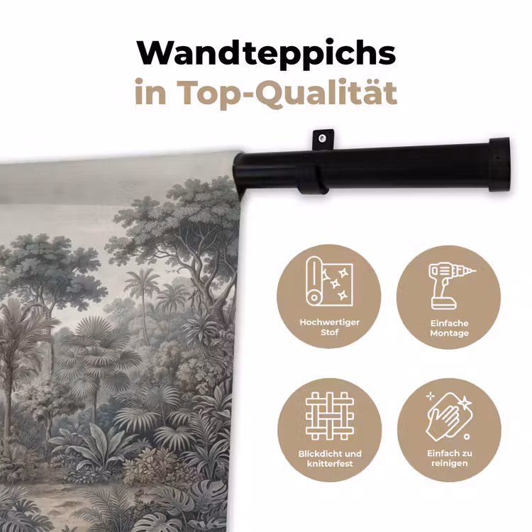 Tropisch - Landschap - Illustratie Wandkleed katoen klein -tsfeer2_DE