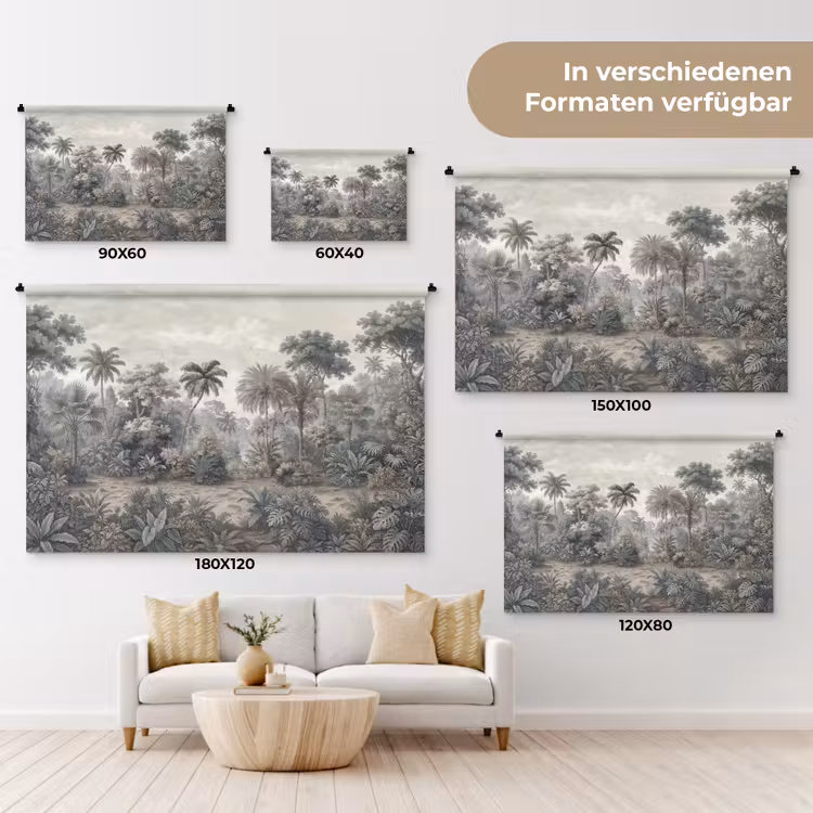 Tropisch - Landschap - Illustratie Wandkleed katoen klein -tsfeer8_DE