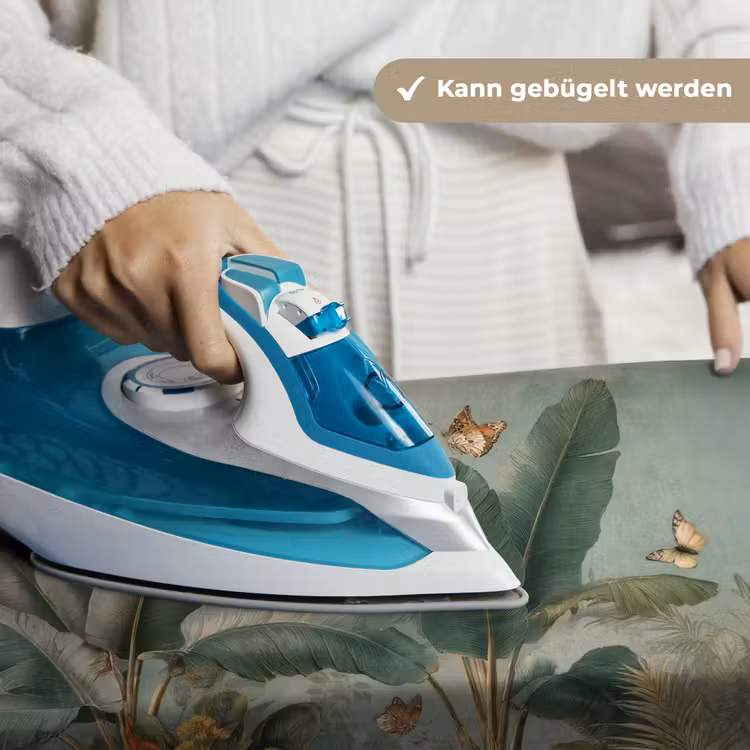 Tropisch bladerdek - Vlinders - groen - Bruin Wandkleed katoen klein -tsfeer9_DE