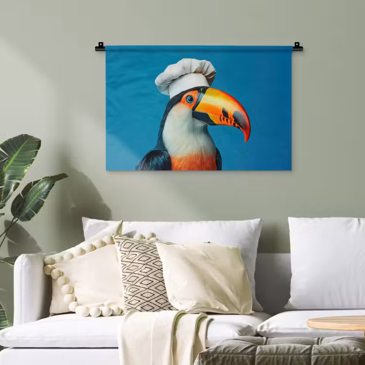 Toekan - Papegaai - Vogel - Koksmuts Wandkleed katoen klein -sfeer7