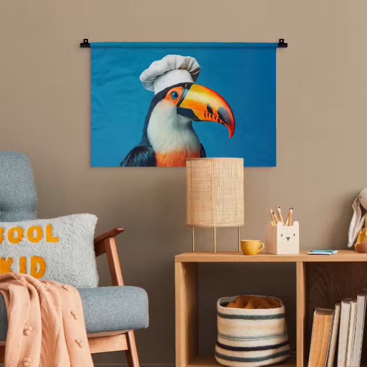 Toekan - Papegaai - Vogel - Koksmuts Wandkleed katoen klein -wsfeer4_kind