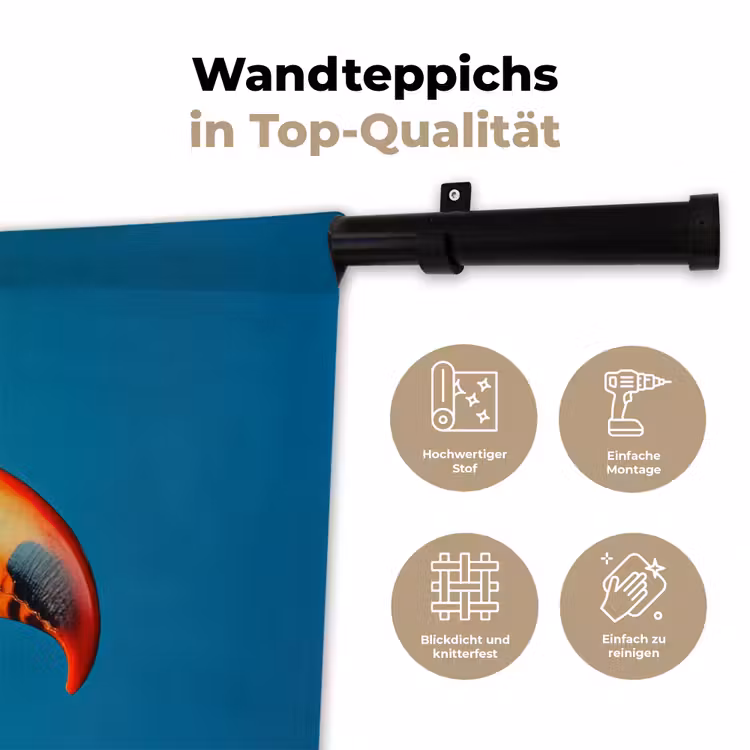 Toekan - Papegaai - Vogel - Koksmuts Wandkleed katoen klein -tsfeer2_DE