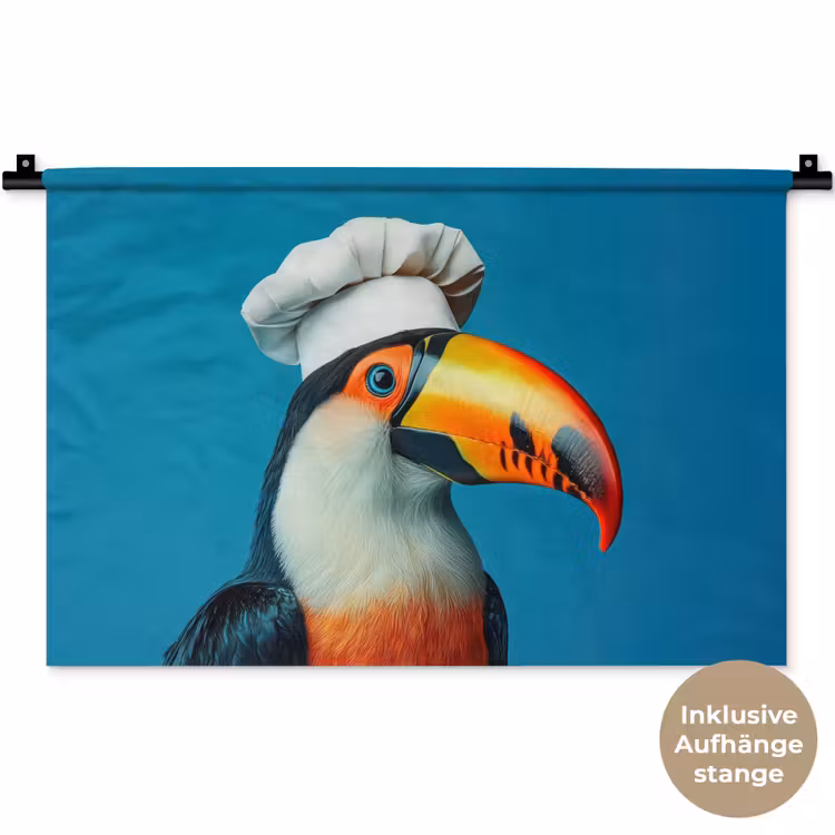 Toekan - Papegaai - Vogel - Koksmuts Wandkleed katoen klein -t3d_DE