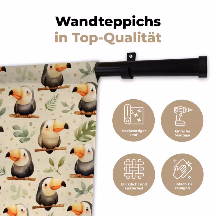 Toekans - Exotisch - Kleurrijk Wandkleed katoen klein 269 -tsfeer2_DE