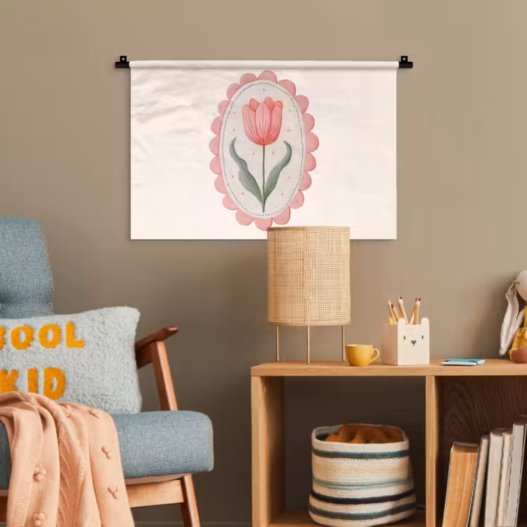 Tulp - Lijst - Ovaal - Illustratie Wandkleed katoen klein -wsfeer4_kind