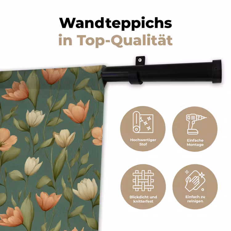 Tulpen - Botanisch - Groen Wandkleed katoen klein 269 -tsfeer2_DE