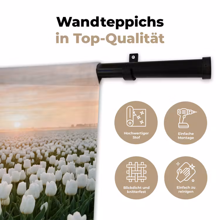 Tulpen - Landschap - Wit Wandkleed katoen klein -tsfeer2_DE