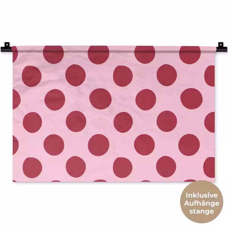 Stippen - Patroon - Bordeaux Wandkleed katoen klein 269 -t3d_DE