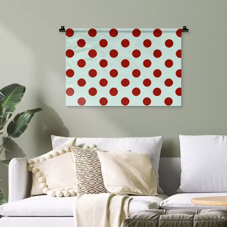 Polka - Dots - Rood Wandkleed katoen klein 269 -sfeer7