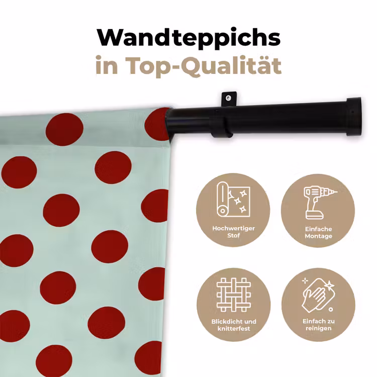 Polka - Dots - Rood Wandkleed katoen klein 269 -tsfeer2_DE