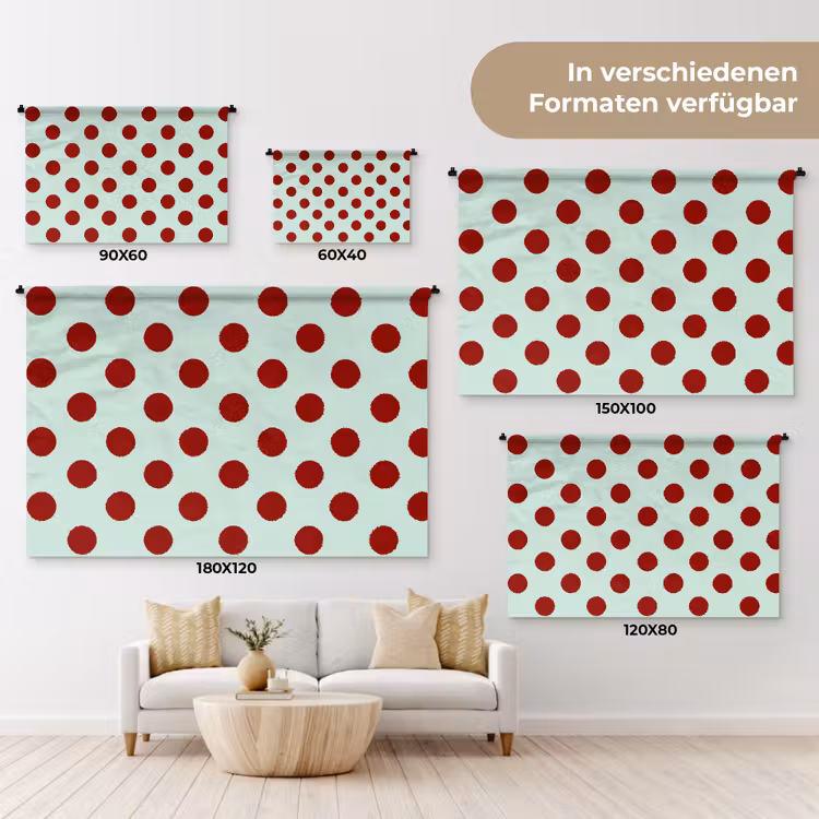 Polka - Dots - Rood Wandkleed katoen klein 269 -tsfeer8_DE