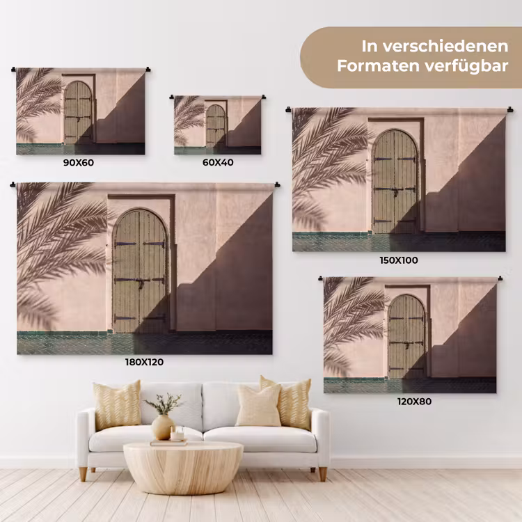 Deur - Hout - Architectuur - Groen - Rustiek Wandkleed katoen klein -tsfeer8_DE