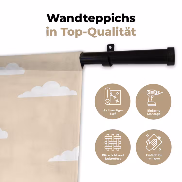 Toren - Pisa - Architectuur - Minimalistisch - Beige Wandkleed katoen klein -tsfeer2_DE