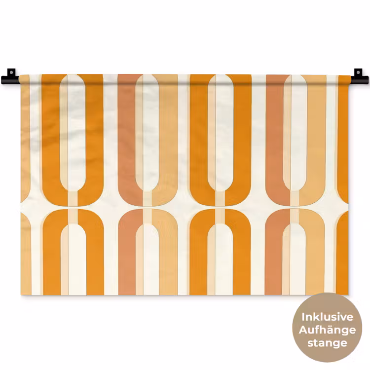 U-vorm - Retro - Oranje Wandkleed katoen klein 269 -t3d_DE