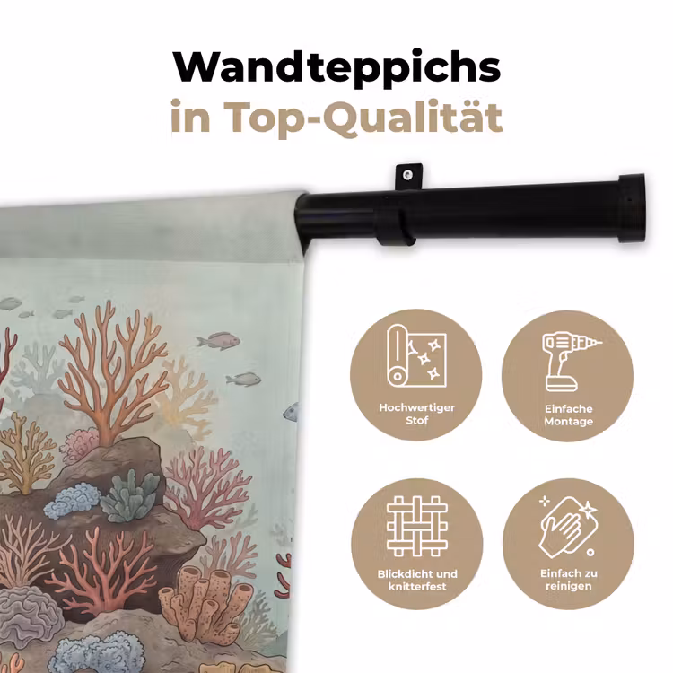 Onderwater - Koraal - Vis - Natuur Wandkleed katoen klein -tsfeer2_DE