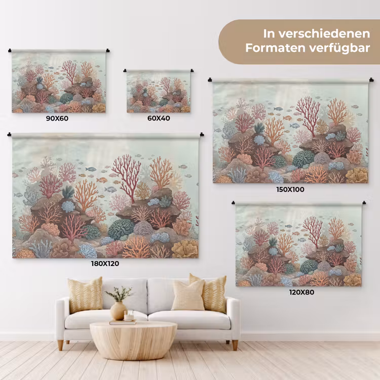 Onderwater - Koraal - Vis - Natuur Wandkleed katoen klein -tsfeer8_DE