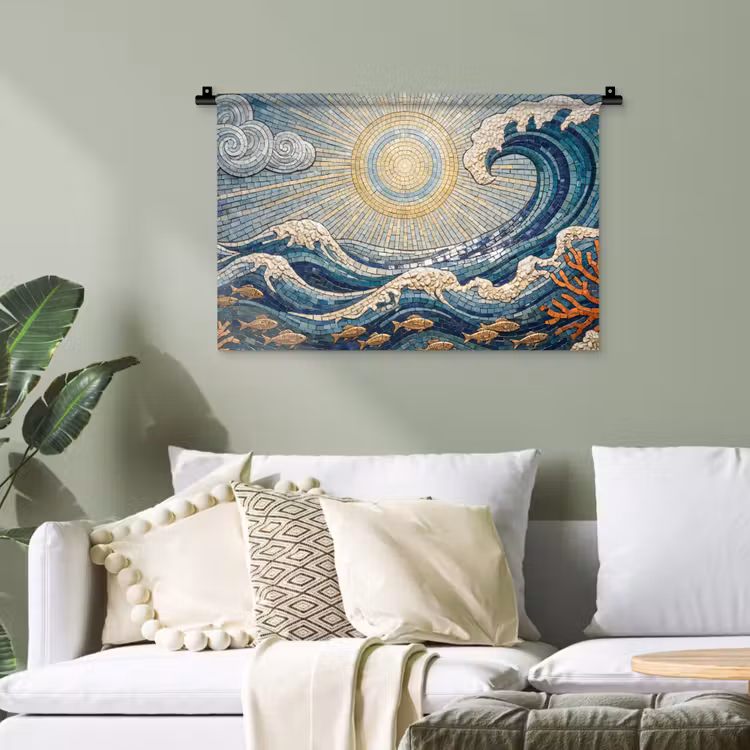 Onderwater - Koraal - Vis - Natuur - Kunst Wandkleed katoen klein -sfeer7
