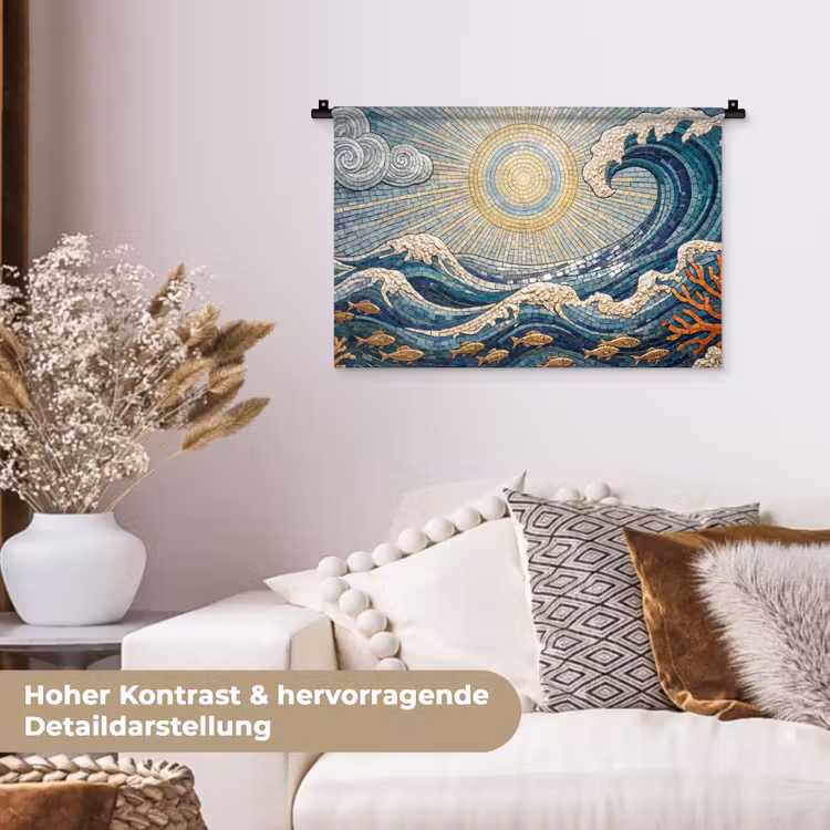Onderwater - Koraal - Vis - Natuur - Kunst Wandkleed katoen klein -tsfeer1_DE