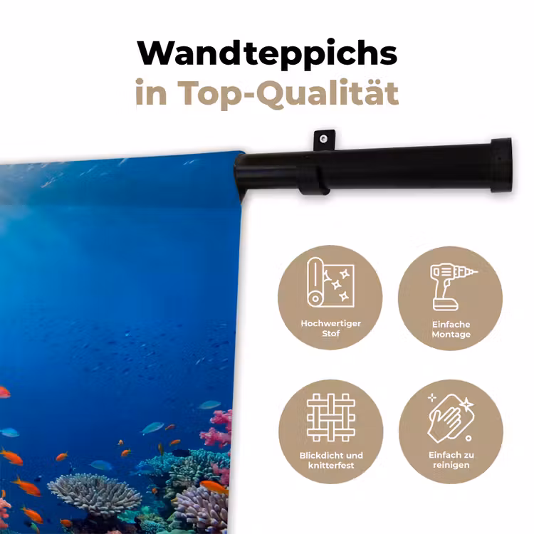 Onderwater - Koraalrif - Vissen - Oceaan - Natuur Wandkleed katoen klein -tsfeer2_DE