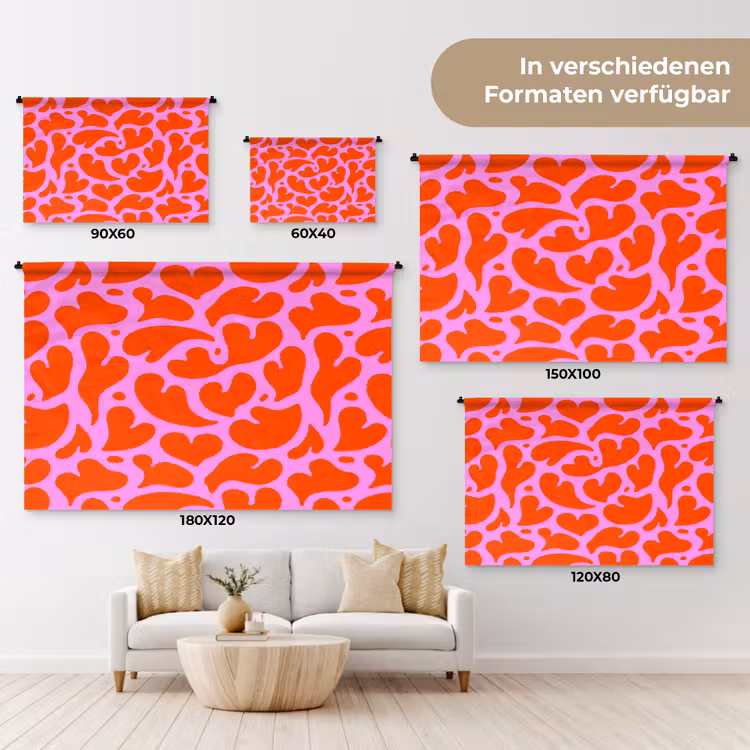 Valentijn - Harten - Roze - Rood Wandkleed katoen klein 269 -tsfeer8_DE