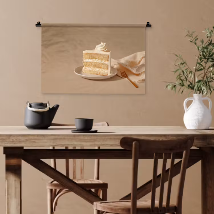 Vanilletaart - Cake - Romig Wandkleed katoen klein -sfeer6