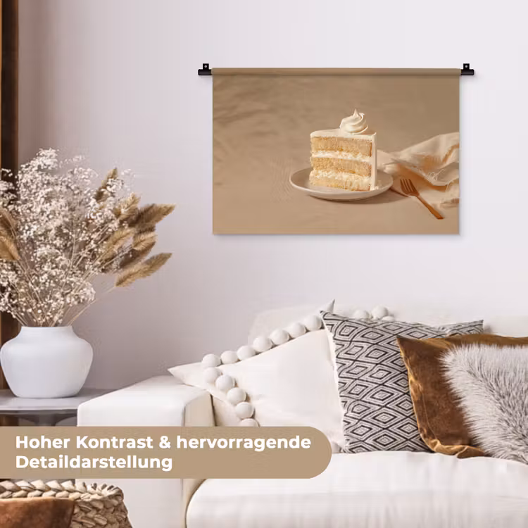Vanilletaart - Cake - Romig Wandkleed katoen klein -tsfeer1_DE