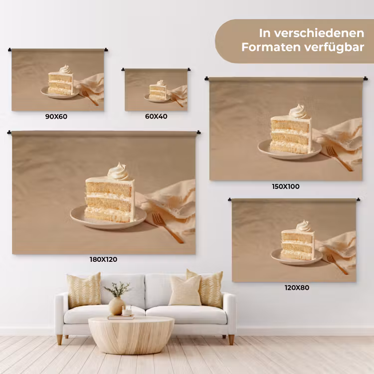 Vanilletaart - Cake - Romig Wandkleed katoen klein -tsfeer8_DE