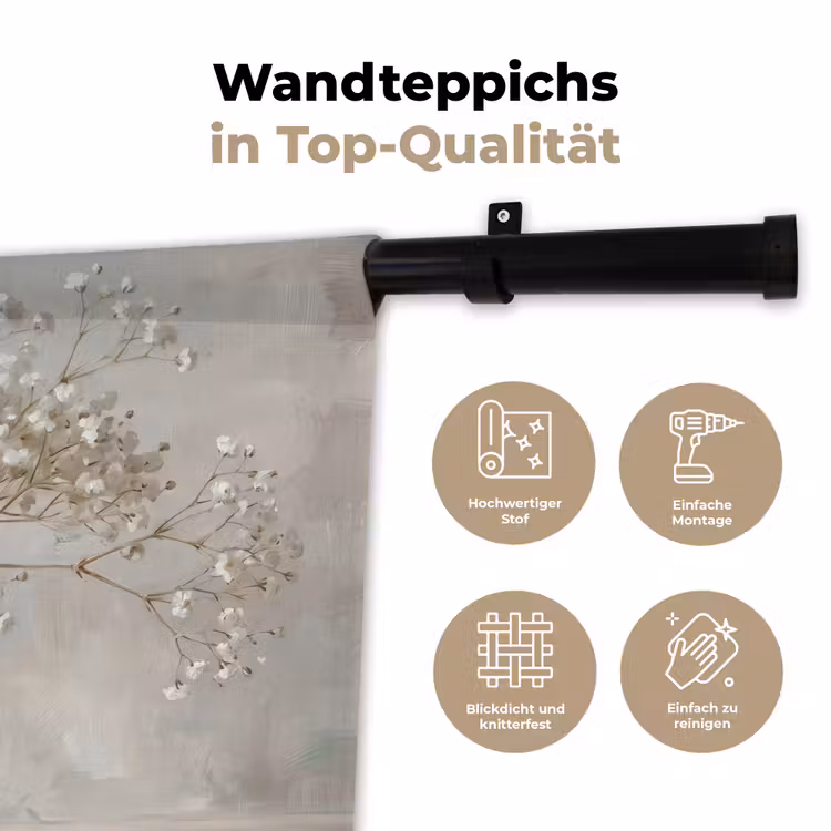 Vaas - Gipskruid - Wit Wandkleed katoen klein -tsfeer2_DE