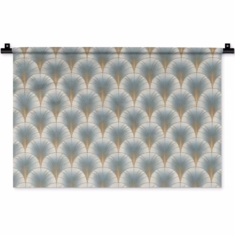 Waaier - Klassiek - Blauw Wandkleed katoen klein 269 -zz3d