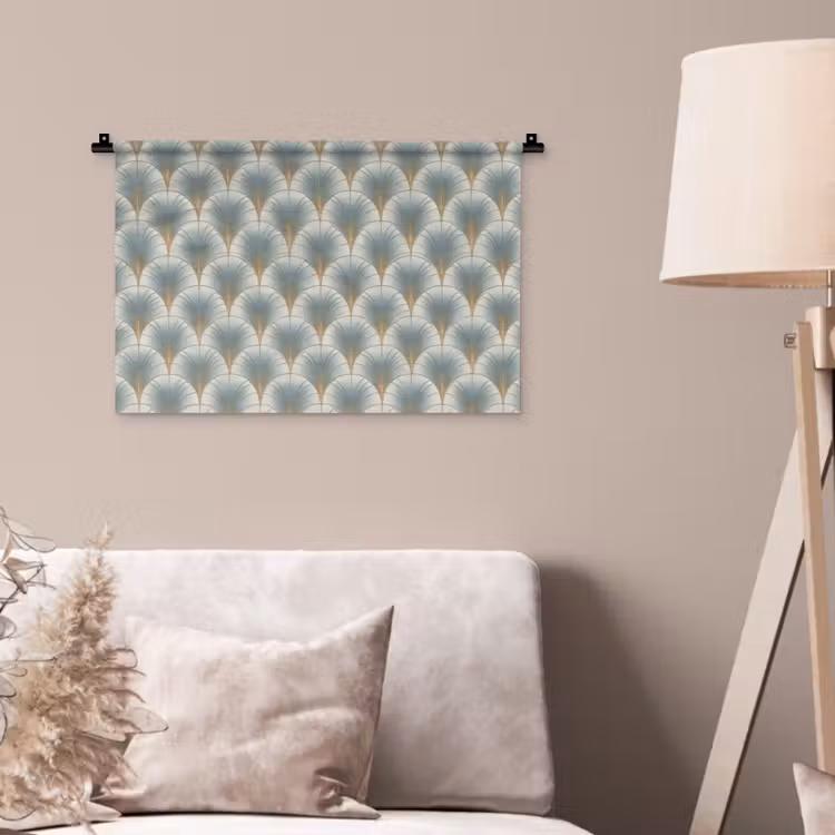 Waaier - Klassiek - Blauw Wandkleed katoen klein 269 -sfeer4