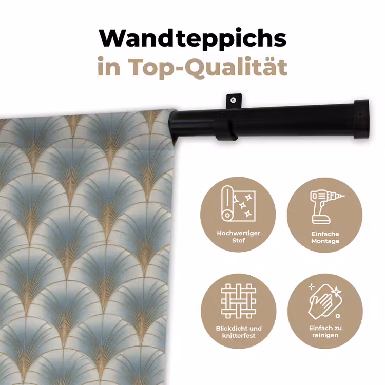 Waaier - Klassiek - Blauw Wandkleed katoen klein 269 -tsfeer2_DE