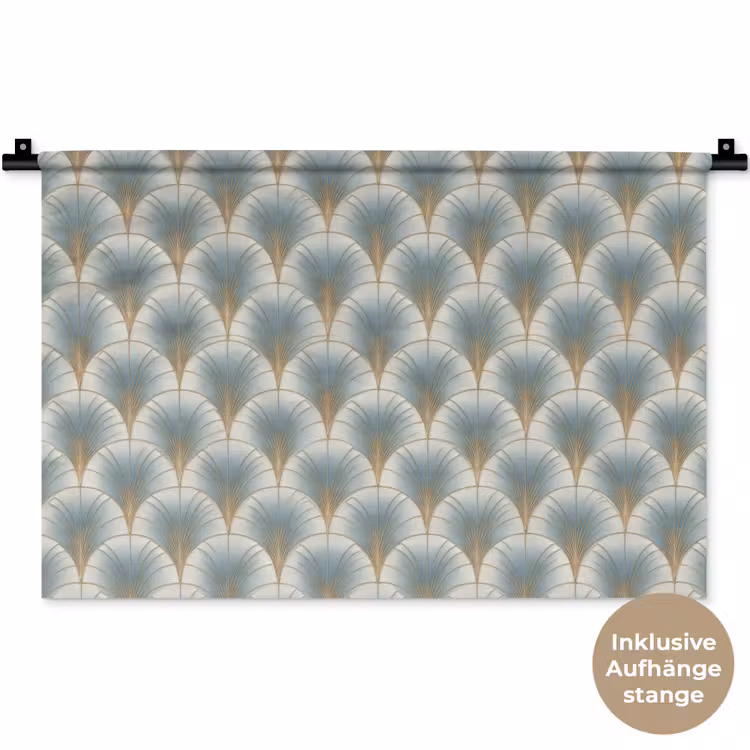 Waaier - Klassiek - Blauw Wandkleed katoen klein 269 -t3d_DE