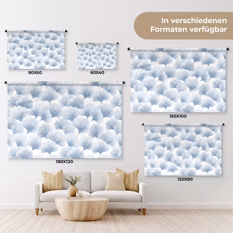 Waaier - Modern - Blauw Wandkleed katoen klein 269 -tsfeer8_DE